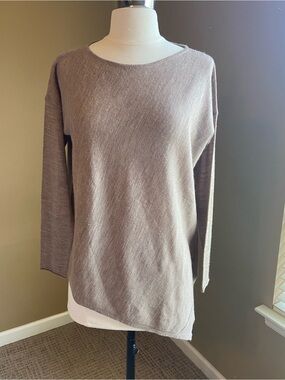 Alice + Olivia Taupe Wool/Cashmere Lightweight Oversized Sweater- XSmall